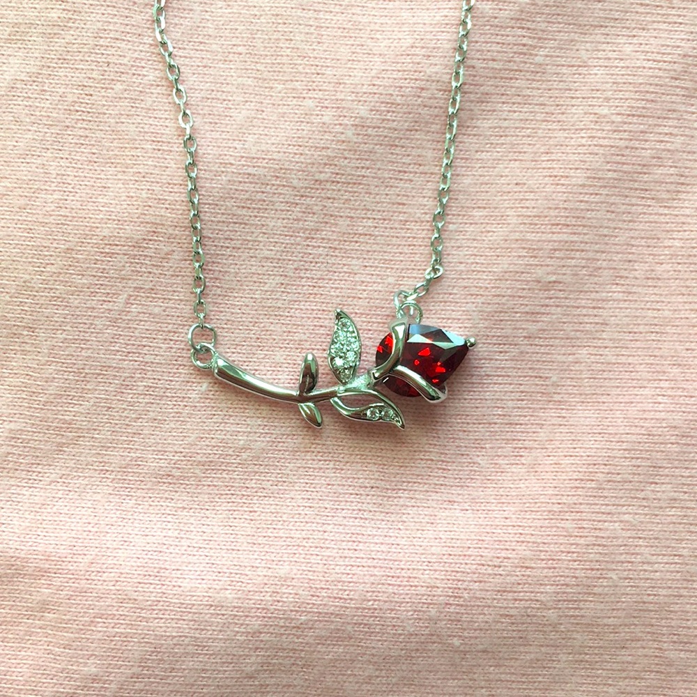 925 silver necklace, ROSE - Picture 1 of 5
